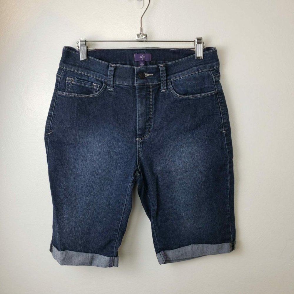 NYDJ Briella Roll Cuff Jean Denim Shorts Sz 8